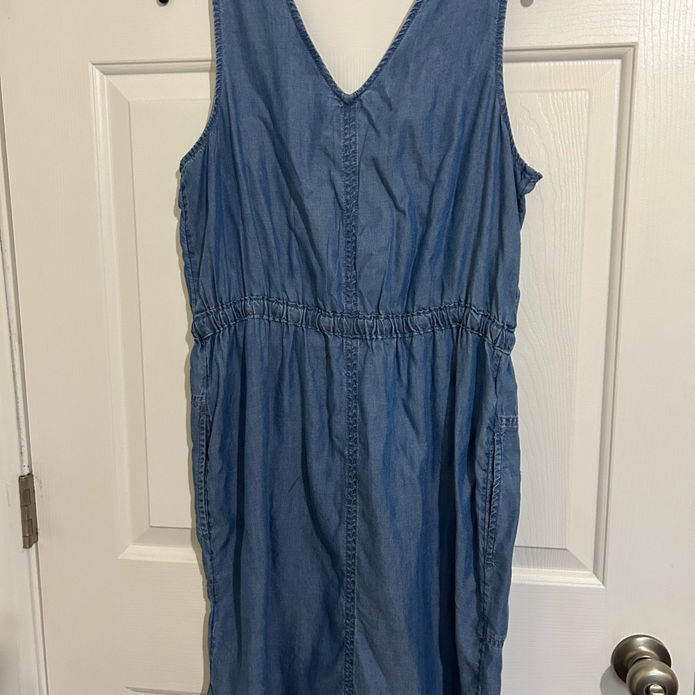 Blue Denim Sleeveless Dress